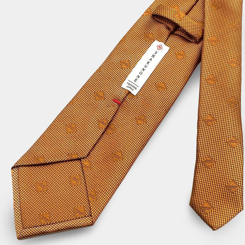 [領帶]原始徽標豐富的金色棕色|凱絲