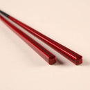 [CHOPSTICKS] PAIR KOKUTAN SQUARE WITH CHOPSTICK REST (21.5, 23.0cm) | MATSUKAN | WAKASA LACQUERED CHOPSTICKS