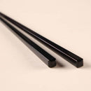 [CHOPSTICKS] PAIR KOKUTAN SQUARE WITH CHOPSTICK REST (21.5, 23.0cm) | MATSUKAN | WAKASA LACQUERED CHOPSTICKS