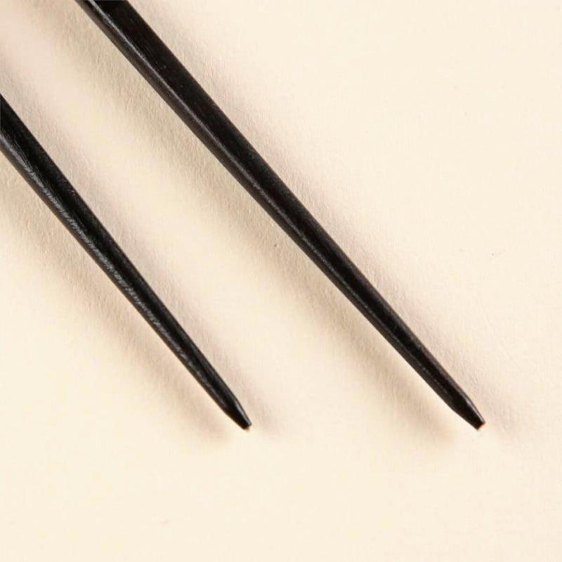 [CHOPSTICKS] PAIR KOKUTAN SQUARE WITH CHOPSTICK REST (21.5, 23.0cm) | HASHIKURA MATSUKAN | WAKASA LACQUERWARE