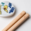 [CHOPSTICKS] KUTANI SEAL FLOWER FUJI WISTARIA (22.5cm) CHOPSTICK REST & GIFT BOX SET | MATSUKAN | WAKASA LACQUERED CHOPSTICKS