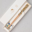 [CHOPSTICKS] KUTANI SEAL FLOWER FUJI WISTARIA (22.5cm) CHOPSTICK REST & GIFT BOX SET | MATSUKAN | WAKASA LACQUERED CHOPSTICKS