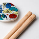 [CHOPSTICKS] KUTANI SEAL FLOWER GOSHU 5 FLOWERS (22.5cm) CHOPSTICK REST & GIFT BOX SET | MATSUKAN | WAKASA LACQUERED CHOPSTICKS