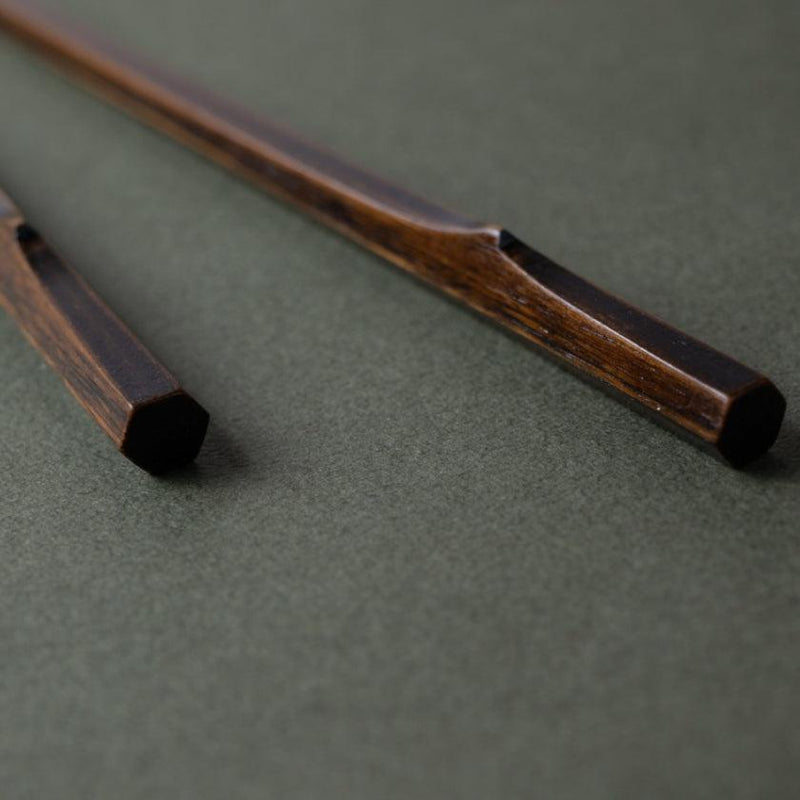 [筷子]六邊形竹筷子（黑色）| Wakasa Lacquerware