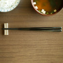 [CHOPSTICKS] PAIR KOKUTAN PENTAGON WITH CHOPSTICK REST (21.5, 23.0cm) | WAKASA LACQUERED CHOPSTICKS