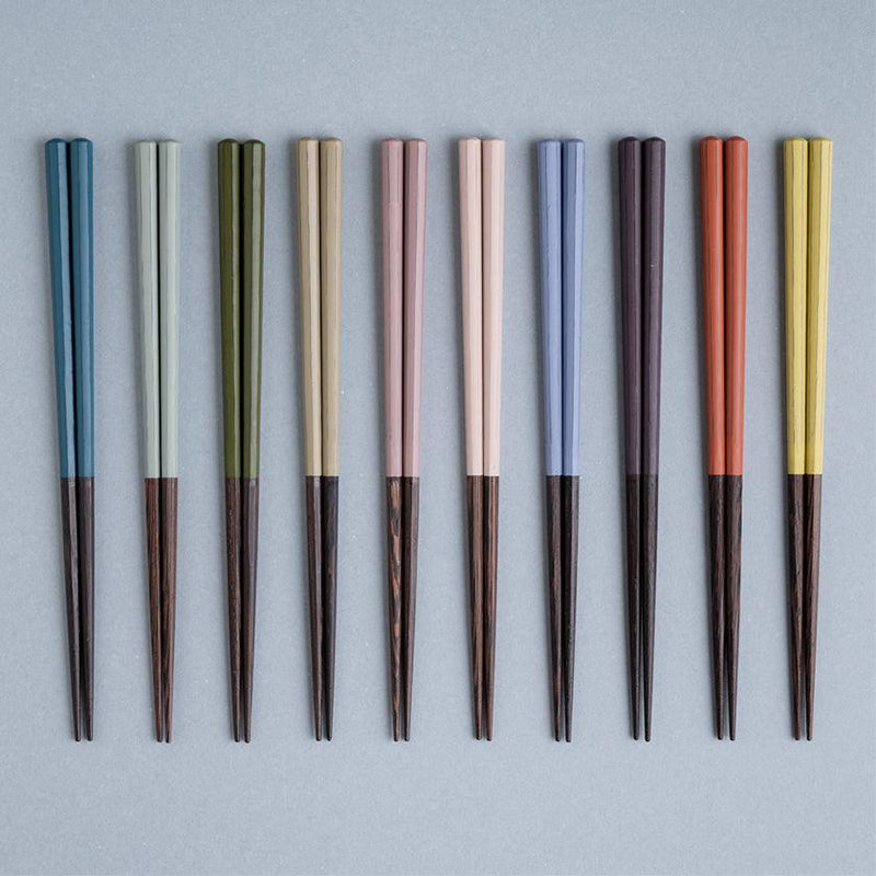 [CHOPSTICKS] WENGE OCTAGON HASHIKURA SEASON01 PALE PINK (WITH CHOPSTICK REST) | WAKASA LACQUERWARE| MATSUKAN