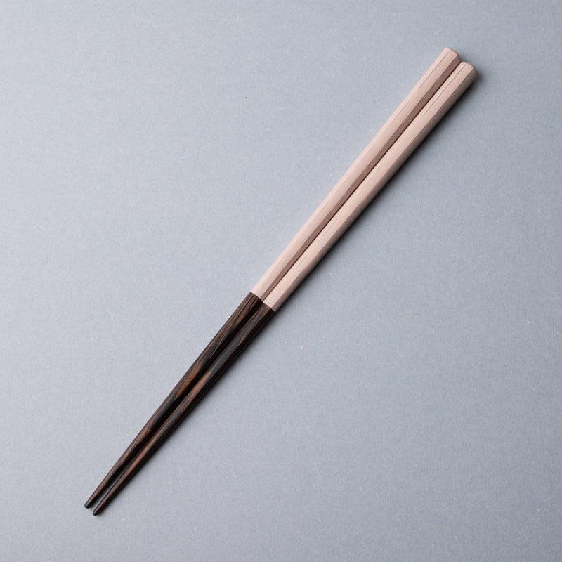 [CHOPSTICKS] WENGE OCTAGON HASHIKURA SEASON01 PALE PINK (WITH CHOPSTICK REST) | WAKASA LACQUERWARE| MATSUKAN