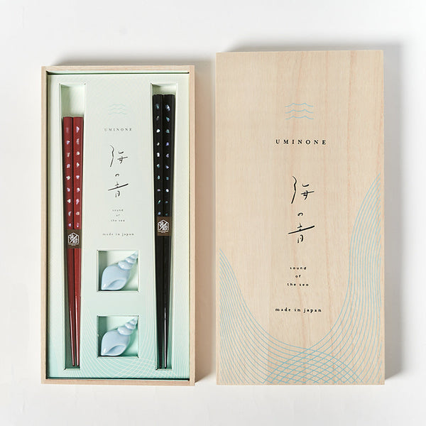 [Chopsticks]外殼牡丹搭配筷子休息| wakasa漆器|松本