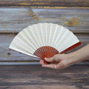 [HAND FAN] WOMAN'S ICE-BREAKING ORANGE LACQUER | UNKINDO FUKATSU HAND FAN | EDO FOLDING FANS