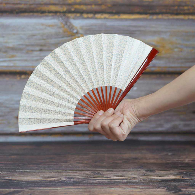 [HAND FAN] WOMAN'S ICE-BREAKING ORANGE LACQUER | UNKINDO FUKATSU HAND FAN | EDO FOLDING FANS