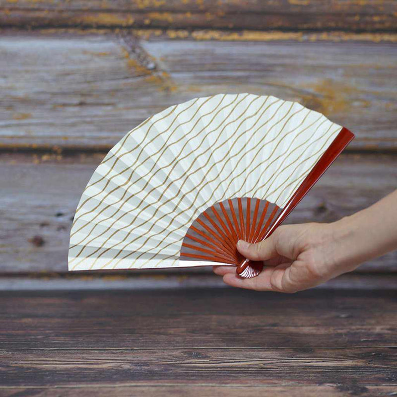 [HAND FAN] WOMAN'S TACHIBANA GOLD LACQUER | UNKINDO FUKATSU HAND FAN | EDO FOLDING FANS