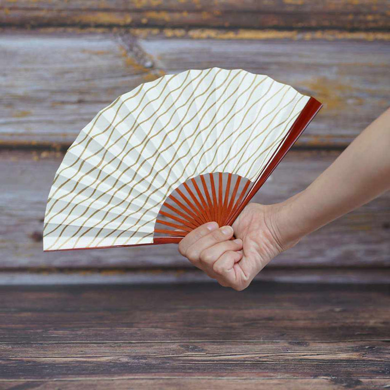 [HAND FAN] WOMAN'S TACHIBANA GOLD LACQUER | UNKINDO FUKATSU HAND FAN | EDO FOLDING FANS