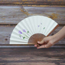 [HAND FAN] WOMAN'S DRAWING PICTURE SUMIRE WHITE KARAKI BAMBOO | UNKINDO FUKATSU HAND FAN | EDO FOLDING FANS