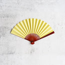 [HAND FAN] WOMEN'S IROMUJI YELLOW TAMENURI | UNKINDO FUKATSU | EDO FOLDING FANS