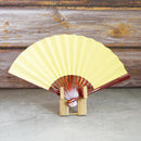 [HAND FAN] WOMEN'S IROMUJI YELLOW TAMENURI | UNKINDO FUKATSU | EDO FOLDING FANS