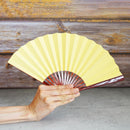 [HAND FAN] WOMEN'S IROMUJI YELLOW TAMENURI | UNKINDO FUKATSU | EDO FOLDING FANS
