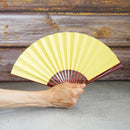 [HAND FAN] WOMEN'S IROMUJI YELLOW TAMENURI | UNKINDO FUKATSU | EDO FOLDING FANS