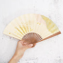[HAND FAN] UNKINDO FUKATSU WOMEN'S HAKU PINK-GREEN HONSUSU-TAKE | EDO FOLDING FANS