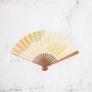 [HAND FAN] UNKINDO FUKATSU WOMEN'S HAKU ORANGE-GREEN HONSUSU-TAKE | EDO FOLDING FANS