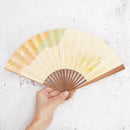 [HAND FAN] UNKINDO FUKATSU WOMEN'S HAKU ORANGE-GREEN HONSUSU-TAKE | EDO FOLDING FANS