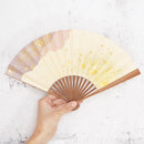 [HAND FAN] UNKINDO FUKATSU WOMEN'S HAKU PURPLE-PINK HONSUSU-TAKE | EDO FOLDING FANS