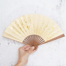 [HAND FAN] UNKINDO FUKATSU WOMEN'S HAKU GOLD-ORANGE HONSUSU-TAKE | EDO FOLDING FANS