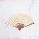 [HAND FAN] UNKINDO FUKATSU WOMEN'S HAKU GOLD-PINK HONSUSU-TAKE | EDO FOLDING FANS