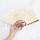 [HAND FAN] UNKINDO FUKATSU WOMEN'S HAKU GOLD-PINK HONSUSU-TAKE | EDO FOLDING FANS