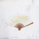 [HAND FAN] UNKINDO FUKATSU WOMEN'S HAKU GOLD-WHITE HONSUSU-TAKE | EDO FOLDING FANS