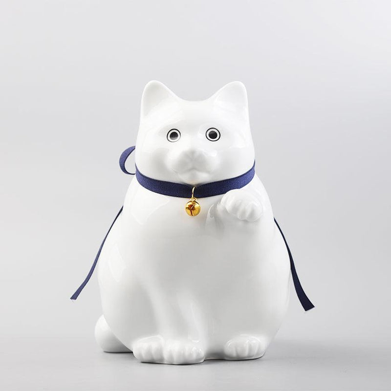 [BECKONING (LUCKY) CAT] MANEKINEKO BANK SECOND MODEL WHITE | KATA KOTO | HIZEN YOSHIDA WARES