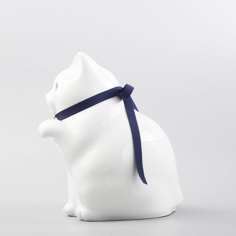 [BECKONING (LUCKY) CAT] MANEKINEKO BANK SECOND MODEL WHITE | KATA KOTO | HIZEN YOSHIDA WARES