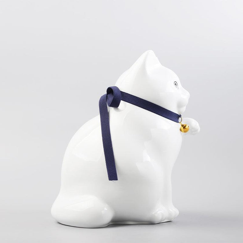 [BECKONING (LUCKY) CAT] MANEKINEKO BANK SECOND MODEL WHITE | KATA KOTO | HIZEN YOSHIDA WARES