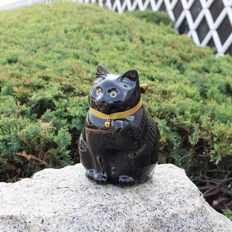 [BECKONING (LUCKY) CAT] MANEKINEKO BANK SECOND MODEL BLACK | KATA KOTO | HIZEN YOSHIDA WARES