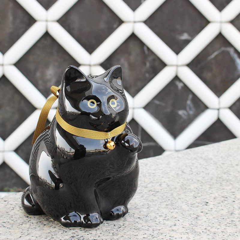 [BECKONING (LUCKY) CAT] MANEKINEKO BANK SECOND MODEL BLACK | KATA KOTO | HIZEN YOSHIDA WARES