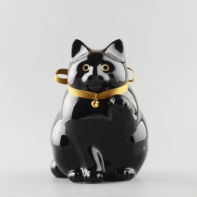 [BECKONING (LUCKY) CAT] MANEKINEKO BANK SECOND MODEL BLACK | KATA KOTO | HIZEN YOSHIDA WARES