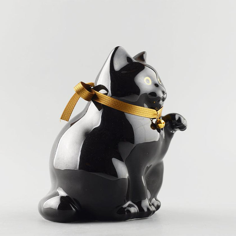 [BECKONING (LUCKY) CAT] MANEKINEKO BANK SECOND MODEL BLACK | KATA KOTO | HIZEN YOSHIDA WARES