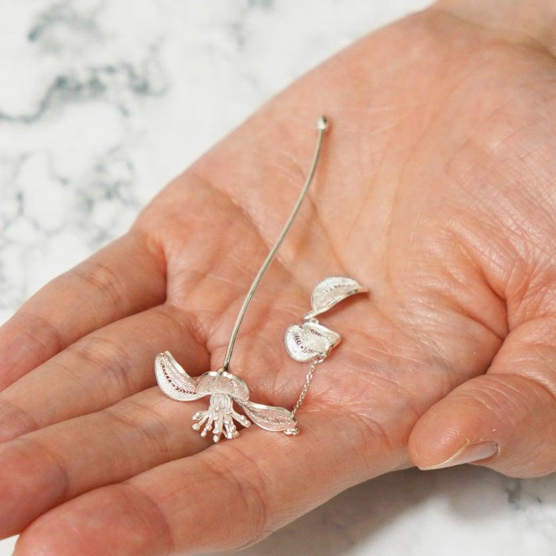 [HAIR STICK] KANZASHI SAKURA(CHERRY BLOSSAM B) | CHECOS | SILVER WIRE WORK