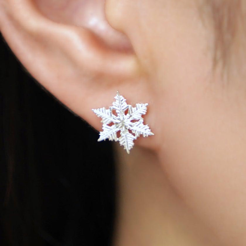 [PIERCED EARRINGS] SNOWFLAKE | CHECOS | SILVER WORK