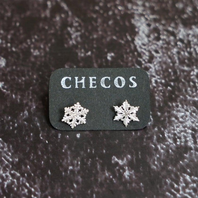 [PIERCED EARRINGS] SNOWFLAKE | CHECOS | SILVER WORK