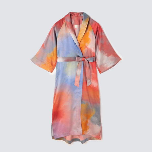 [ROOMWEAR] WATERCOLOR SILK GOWN EVENING GLOW | SEWING