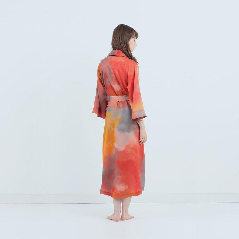 [ROOMWEAR] WATERCOLOR SILK GOWN EVENING GLOW | SEWING