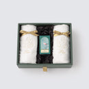 [TOWELS]  2 ORGANIC COTTON HAND TOWELS & 1 PREMIUM BATH OIL DREAMING AROMA GIFT SET (GOLD RIBBON) | SEWING