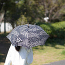 [UMBRELLA] PARASOL ZEBRA BLACK GRAY (BRAIDED WOOD) | HAND PRINTING
