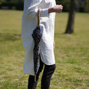 [UMBRELLA] PARASOL ZEBRA BLACK GRAY (BRAIDED WOOD) | HAND PRINTING