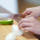 [KITCHEN (CHEF) KNIFE] HIGH CARBON STAINLESS STEEL INTERCUTTING POLISHED DAMASCUS PETTY KNIFE 150MM OAK OCTAGONAL PATTERN-KAKISHIBU FINISH- | SAKAI FORGED BLADES|YAMAWAKI CUTLERY