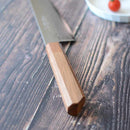 [KITCHEN (CHEF) KNIFE] HIGH CARBON STAINLESS STEEL INTERCUTTING POLISHED DAMASCUS BEEF SWORD 210MM OAK OCTAGONAL PATTERN-KAKISHIBU FINISH- | SAKAI FORGED BLADES|YAMAWAKI CUTLERY