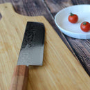 [KITCHEN (CHEF) KNIFE] HIGH CARBON STAINLESS STEEL INTERCUTTING POLISHED DAMASCUS NAGIRI 160MM OAK OCTAGONAL PATTERN-KAKISHIBU FINISH- | SAKAI FORGED BLADES|YAMAWAKI CUTLERY