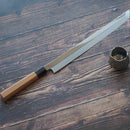 [KITCHEN (CHEF) KNIFE] SATO UMA MITSUHIRO YOSHIHIRO SHIRAJI STEEL WATER-GRILLED HONYAKI TIP MARU OCTOPUS KNIFE 330MM MIRROR SURFACE WAVE FLOATING 1ST PLACE OCTAGONAL PATTERN | SAKAI FORGED BLADES|YAMAWAKI CUTLERY