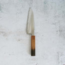 [KITCHEN (CHEF) KNIFE] MOV SUMINAGASHI SANTOKU KNIFE 165MM OAK HANDLE -KAKISHIBU FINISH- | SAKAI FORGED BLADES|YOSHIHIRO