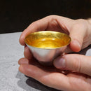 [SAKE CUP] KIKI-2 TIN AND GOLD LEAF SET | TAKAOKA BRONZE CASTING